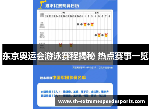东京奥运会游泳赛程揭秘 热点赛事一览